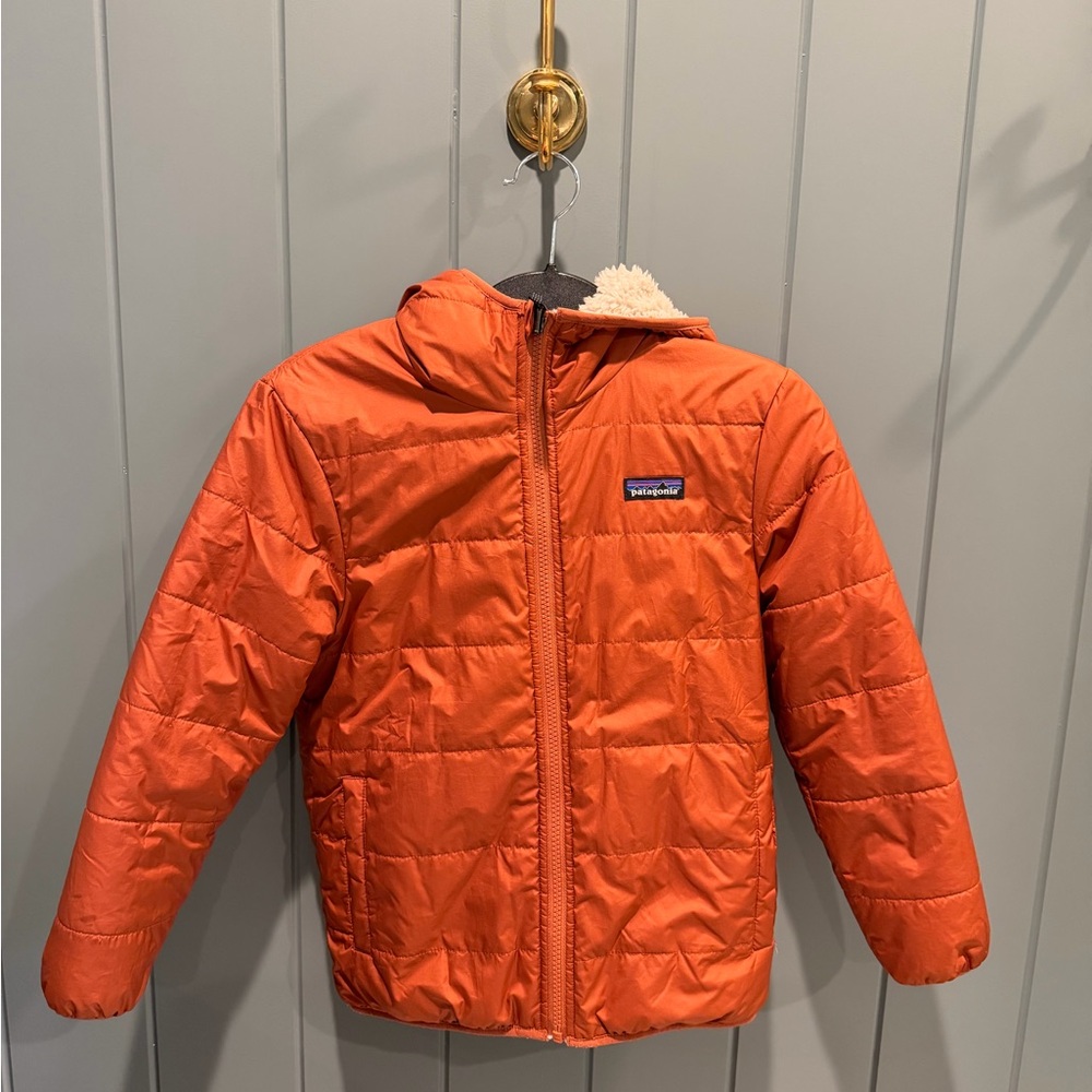 Patagonia Red Quilted Hooded Jacket - Reversible